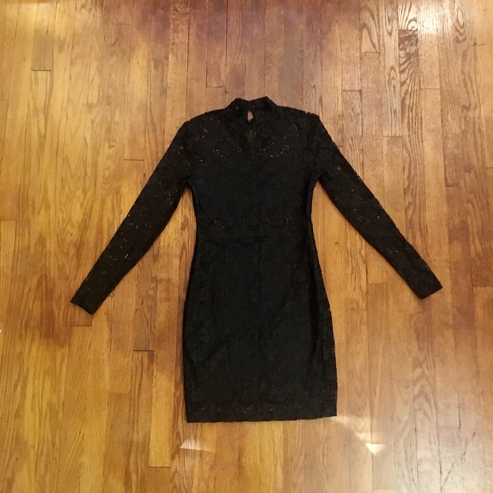 Bongo Black Lace Body Con Dress - Size Small